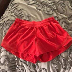 Lululemon coral/red shorts, size 8